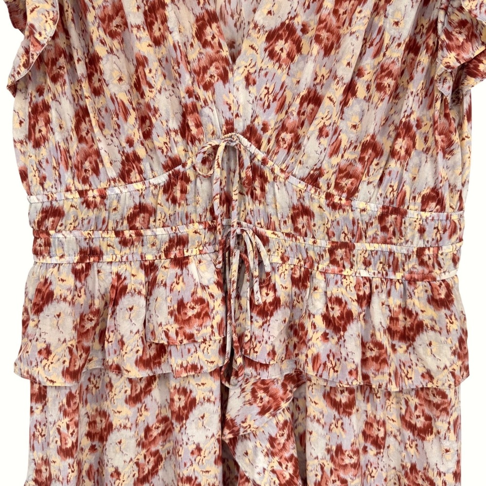 Ulla Johnson Silk Floral Ruffle Midi Dress Sz 14 Ethereal Summer Wedding Luxe - Picture 8 of 16